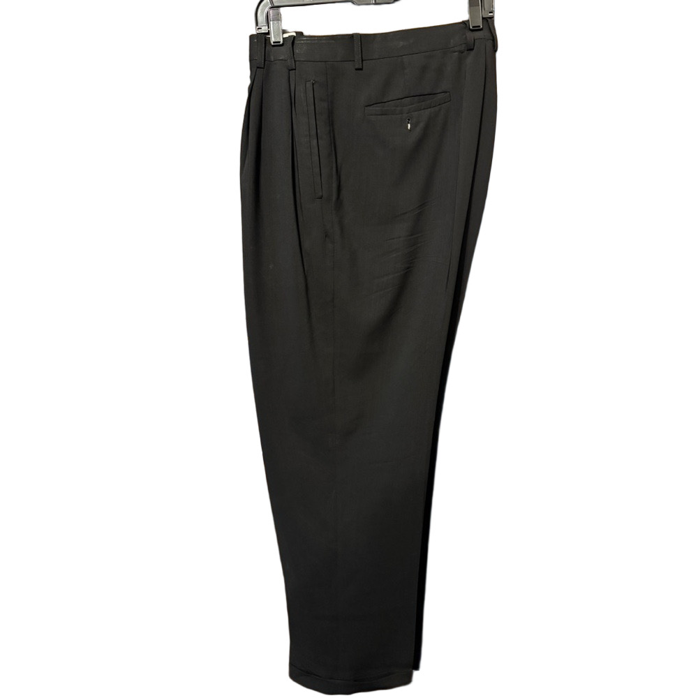 Zanella Black Pleated Cuffed Dress Pants for Men